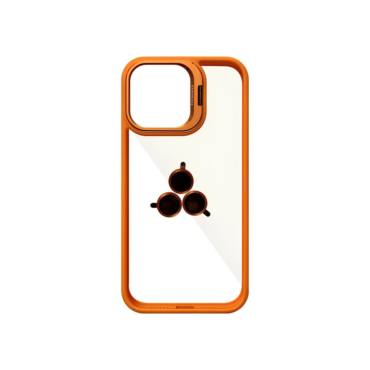 Case Transparente con Borde de Color y Protector de Lente Iphone 15 Pro Max - Orange 