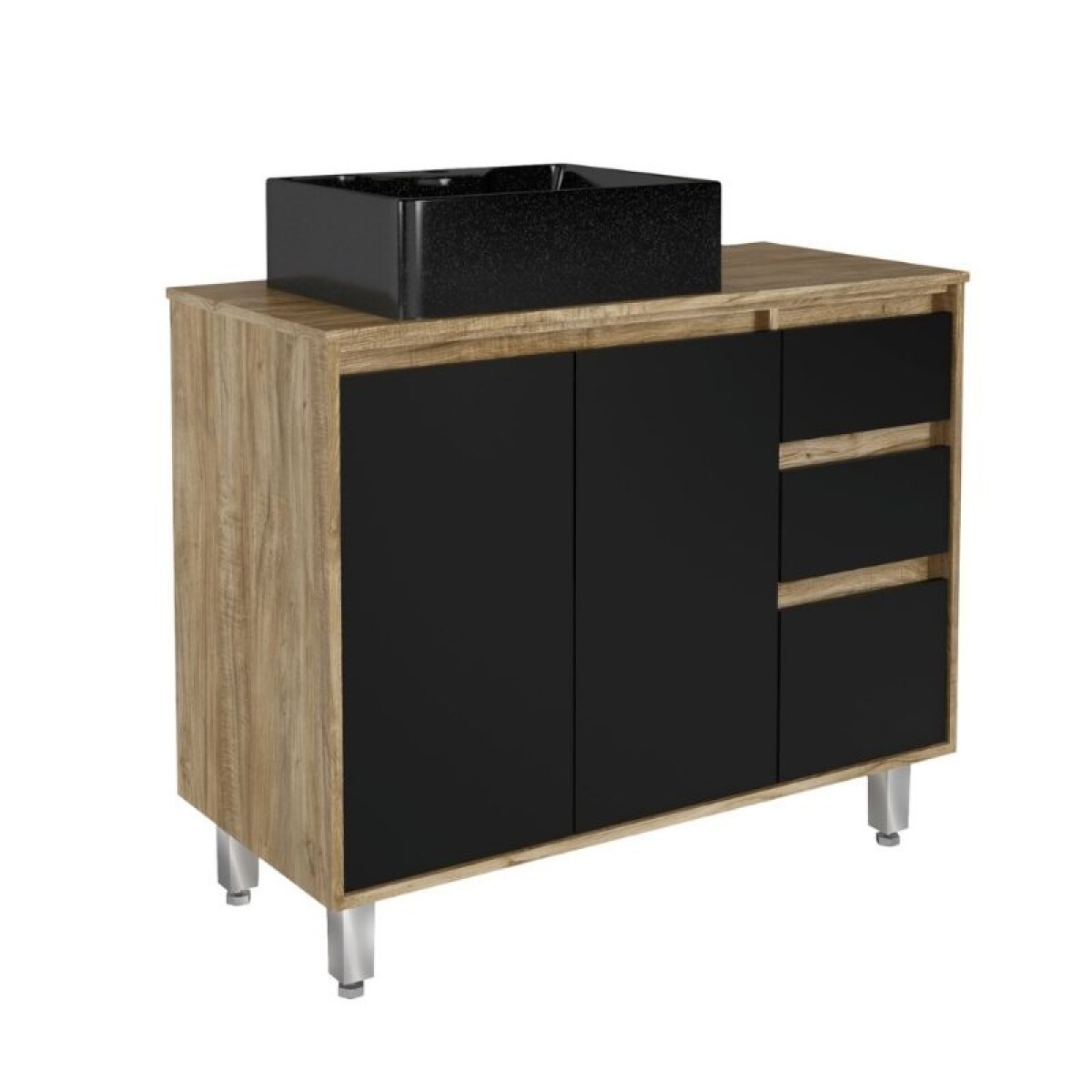 MUEBLE DE BAÑO 100 CM SIN BACHA - NEGRO 