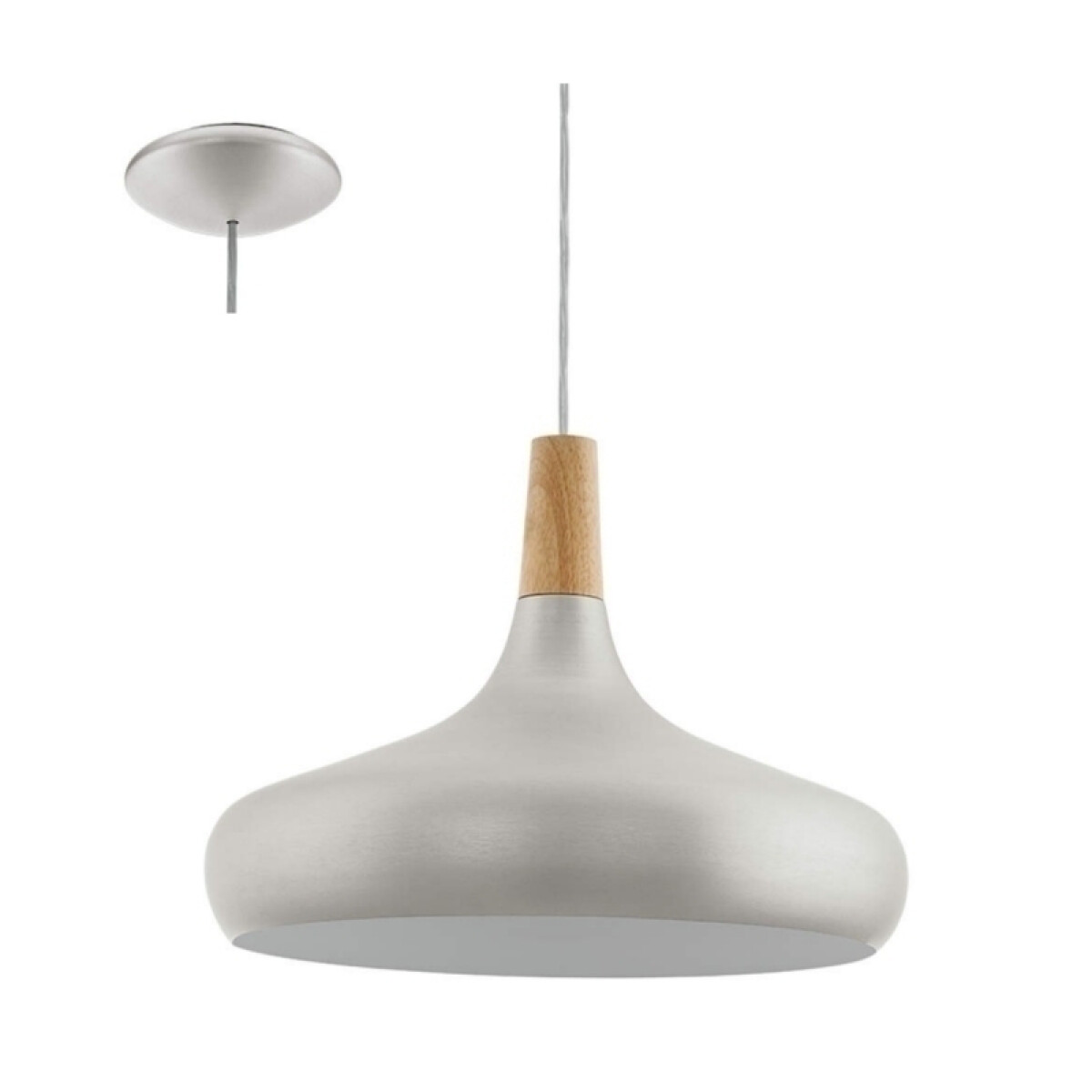 Lámpara campana metal gris y madera Ø40cm SABINAR - EG0811 