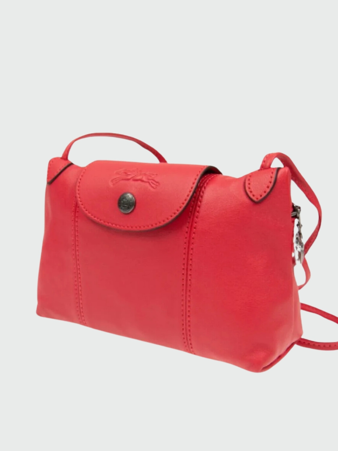 Longchamp -Cartera pequeña de cuero, Le pliage Cuir Naranja