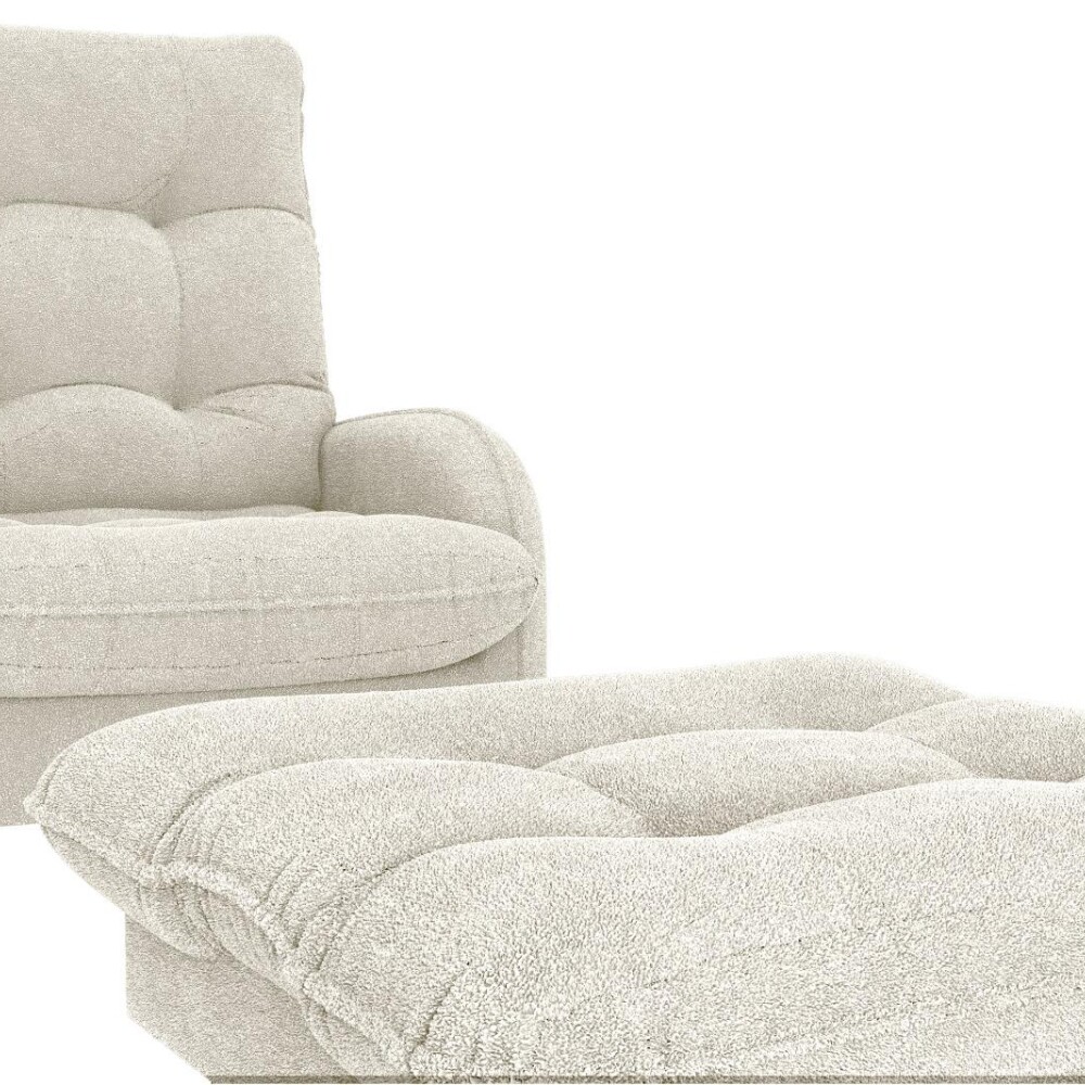 Butaca 1 Cuerpo Living + Puf - Nantes Beige