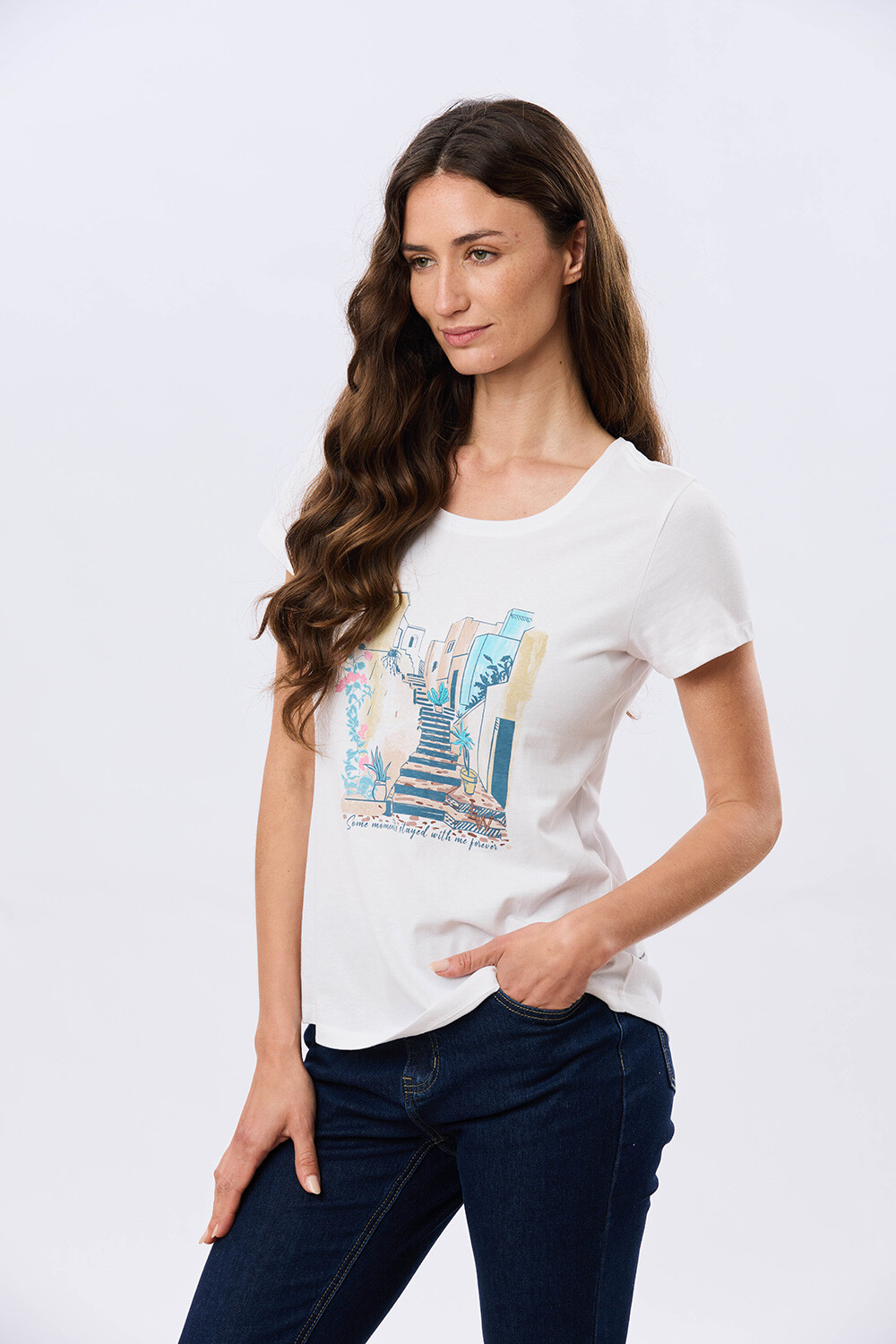 REMERA ESTAMPADA DE ALGODÓN Blanco