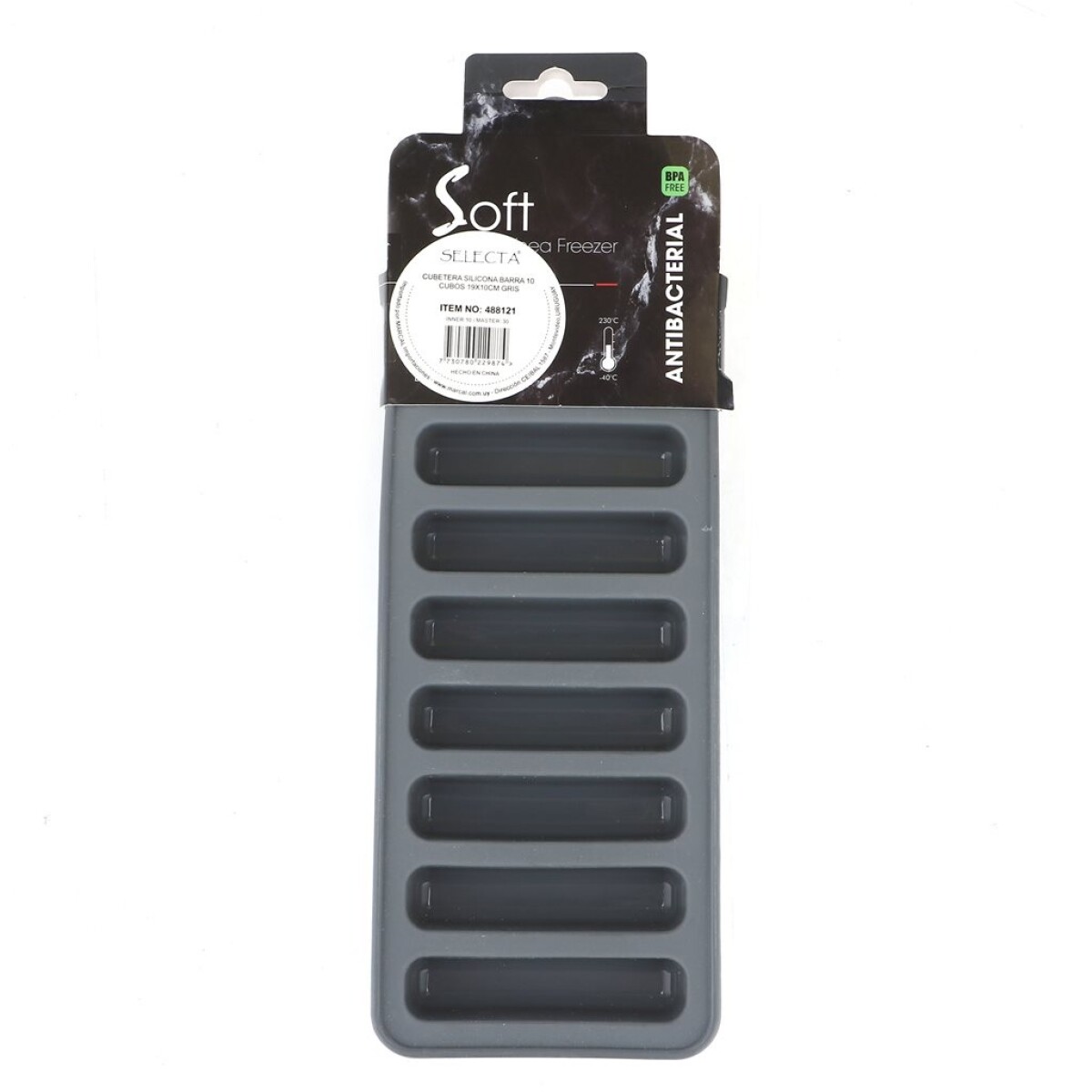 Cubetera Selecta de Silicona Barra 10 Cubos Gris 