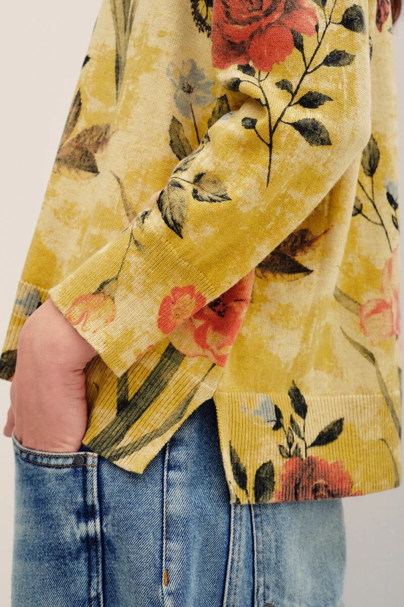 SWEATER AURORA MUSTARD FLOWER Mostaza