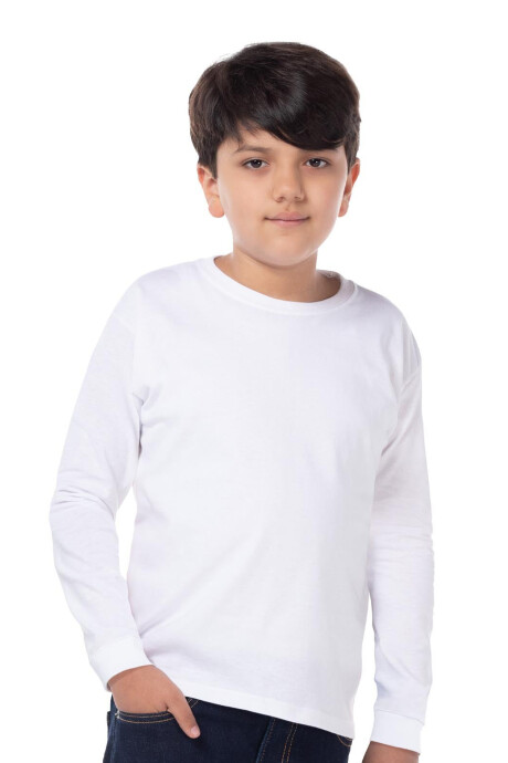 Camiseta a la base niño manga larga Blanco