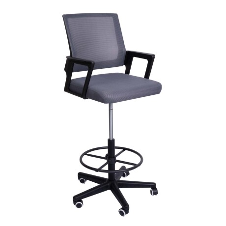 SILLA ALTA ESCRITORIO MALLA GRIS D-512