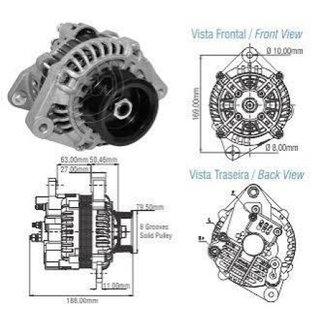 ALTERNADOR MITSUBISHI 24V 80A MITSUBISHI-VOLVO RENAULT ZM ALTERNADOR MITSUBISHI 24V 80A MITSUBISHI-VOLVO RENAULT ZM