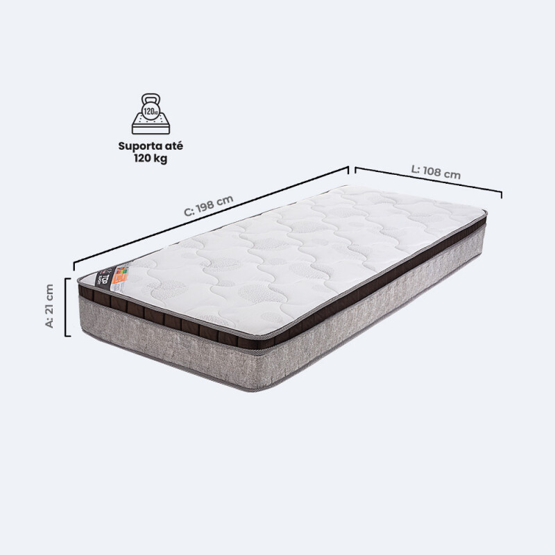 Colchon Resorte Top Suport 1 Plaza 88x188x023
