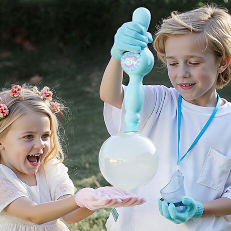 Máquina de burbujas infantil con accesorios recargable Celeste