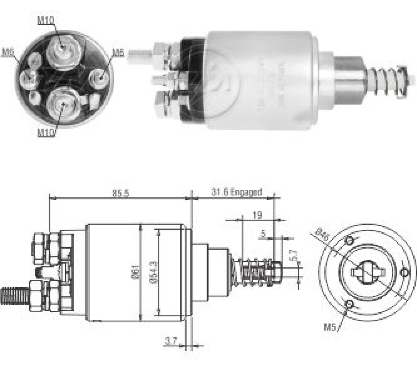AUTOMATICO DE ARRANQUE IVECO 230E EUROCARGO 3.9D 5.9D 00/09 24V BOSCH ZM 