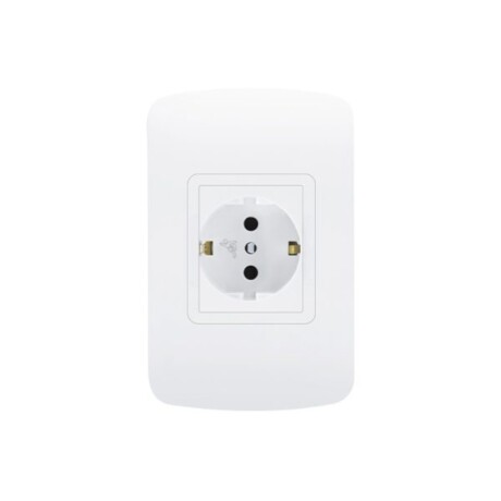 PLAQUETA SHUCKO - ATENEA PLUS Tomacorriente Schuko 2P+T con Seguro Atenea Plus Blanco