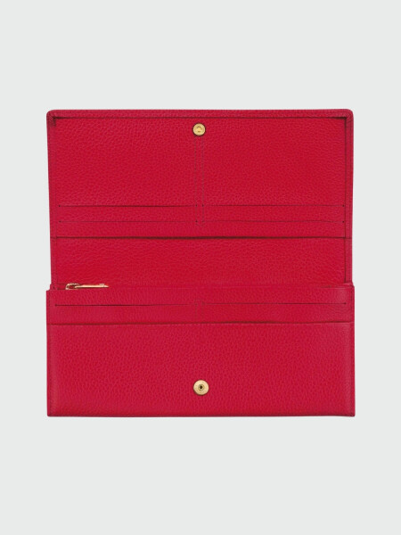 Longchamp - BILLETERA CONTINENTAL GRANDE LE FOULONNÉ Rojo