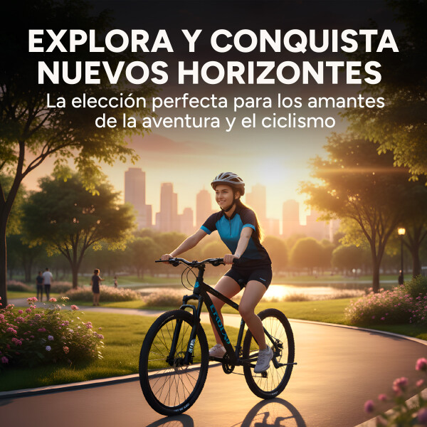 Bicicleta Crolan Montaña Rod 27.5 Freno Disco 21 Vel Shimano Color Negro Celeste