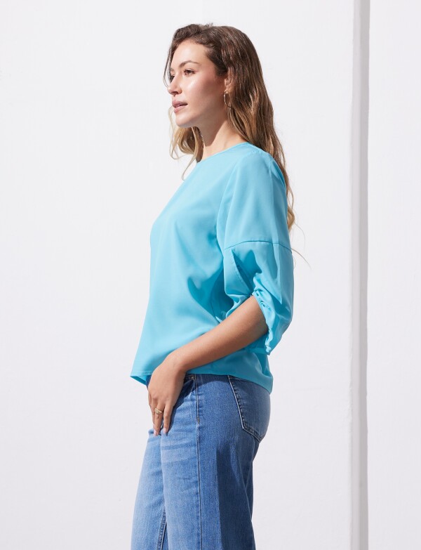 Blusa Manga Balloon CELESTE