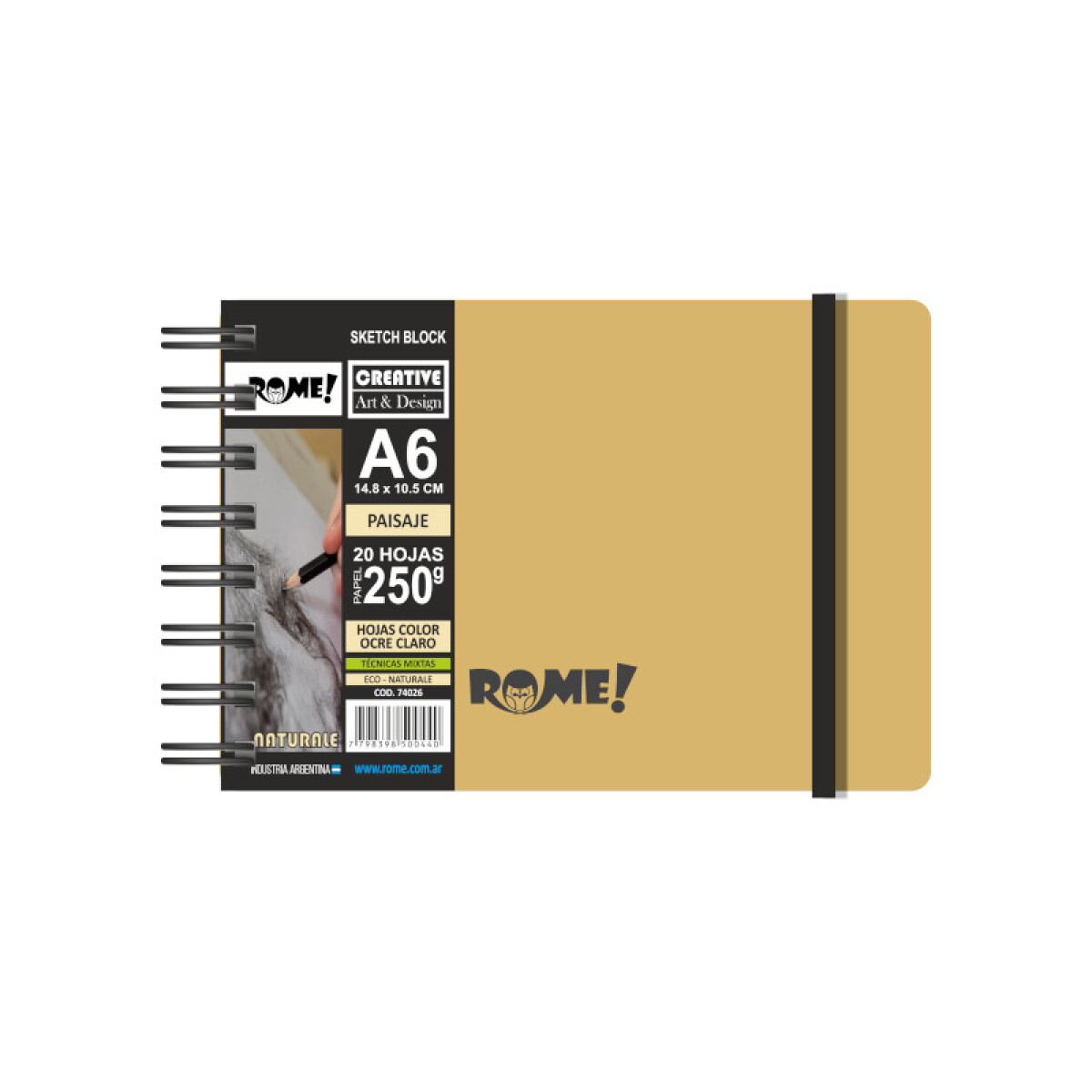 Block Sketch 250g Ocre - ROME - A6 Paisaje 