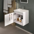 MUEBLE BAÑO SUSPENDIDO 40 CM CON MESADA Y ESPEJO - BLANCO MUEBLE BAÑO SUSPENDIDO 40 CM CON MESADA Y ESPEJO - BLANCO