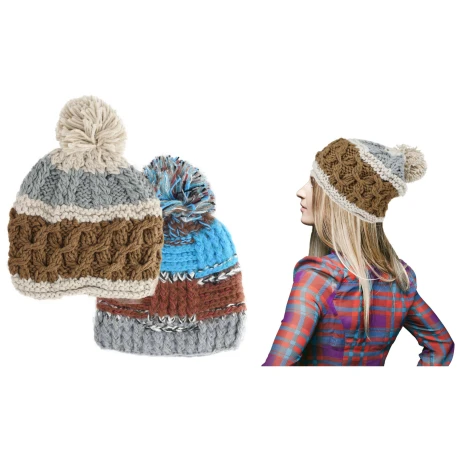 GORRO LANA TEJIDO C/POMPON 23X28CM 3 COLORES COMBINADOS 25318 Q120 M12 GORRO LANA TEJIDO C/POMPON 23X28CM 3 COLORES COMBINADOS 25318 Q120 M12