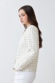 Chaqueta eco cuero con tul crudo