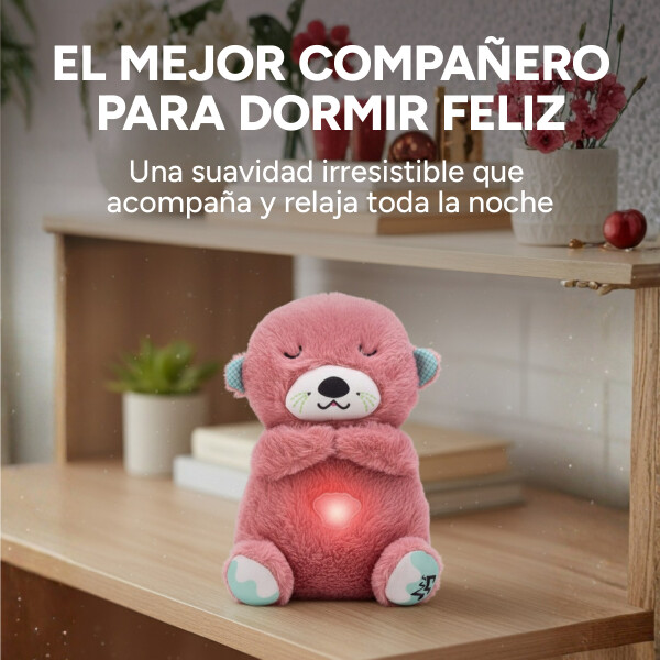 Peluche Nutria Bebé Respira Y Relaja Dormir Niño Tendencia Variante Color Rosa