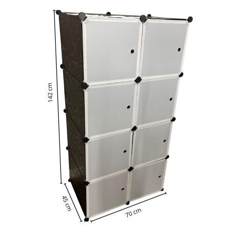 Armario Plastico Lumax 8 Compartimentos Desmontable Blanco