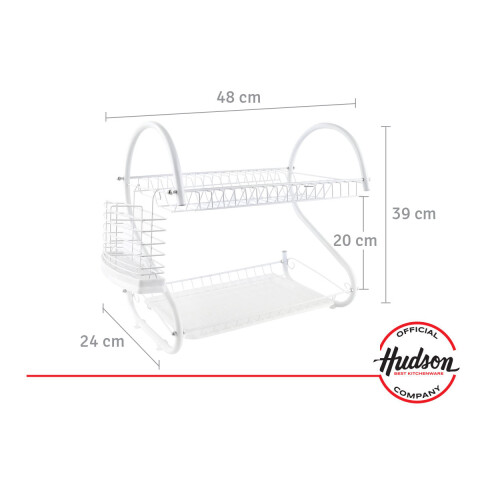 Secaplatos Escurridor Acero Hudson 2 Pisos Con Bandeja Blanco Secaplatos Escurridor Acero Hudson 2 Pisos Con Bandeja Blanco