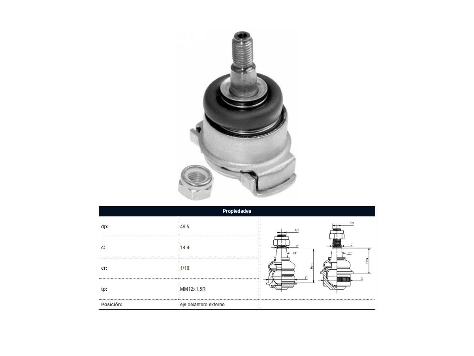 Rotula Del BMW 320I (E36)/325I (E36)/318I (E36)/323I (E36)/316I (E36)/318Tds (E36) 90-00 Der/Izq 