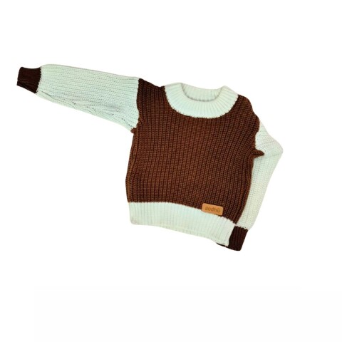 Sweater DELFOS Combinado Godhu Marron