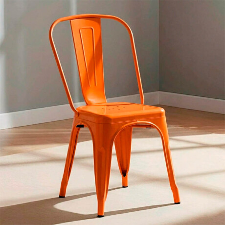 Silla Tolix Metálica Acero Industrial Sandman Comedor Naranja