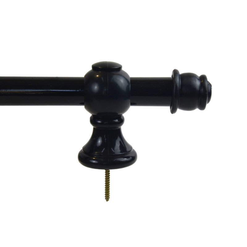 Barrote cortina de metal 2,5 m + 3 Soportes NEGRO