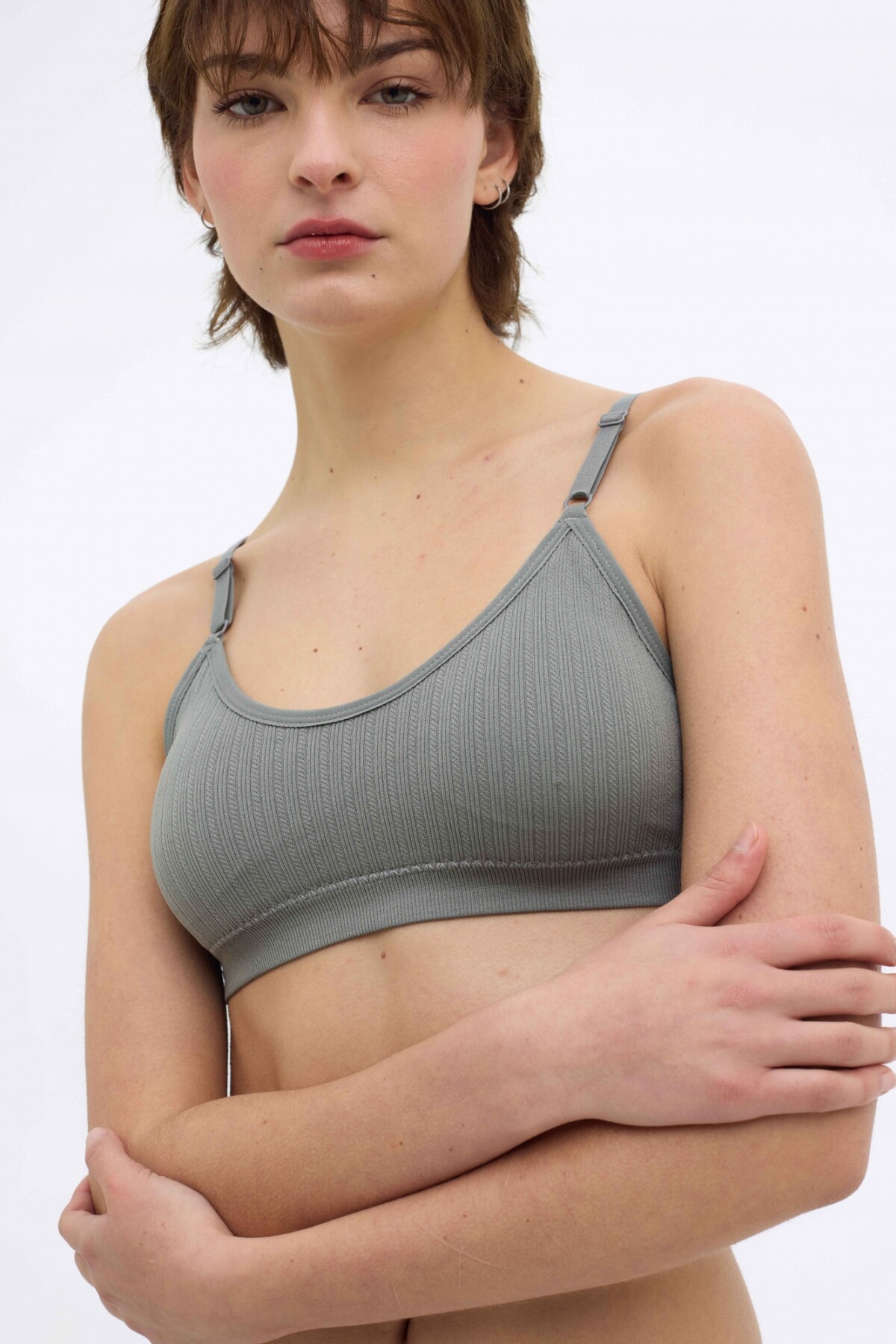 Bralette Flora Gris Oscuro
