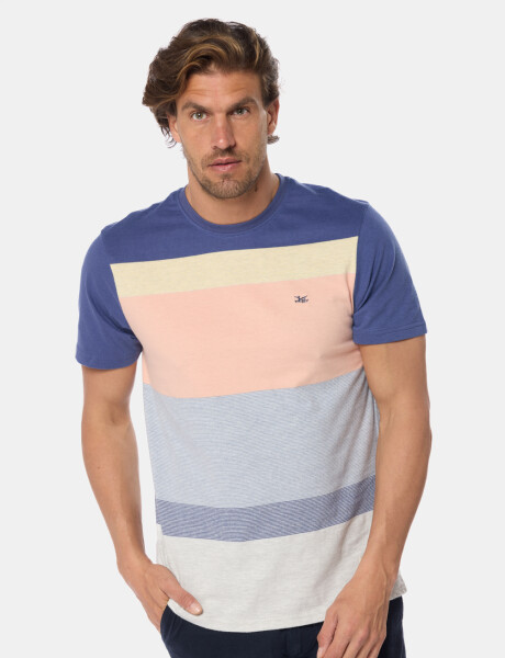 REMERA RAYADA Coral