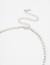 Collares Largos Strass Collar Largo De Strass. - Plateado Rodio