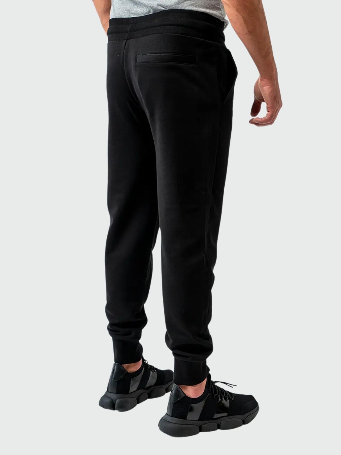 Moncler -Pantalón deportivo de algodón con bolsillos Negro