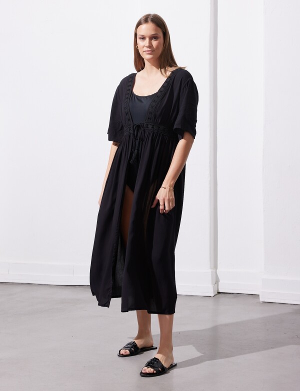 Kaftan Broderie NEGRO