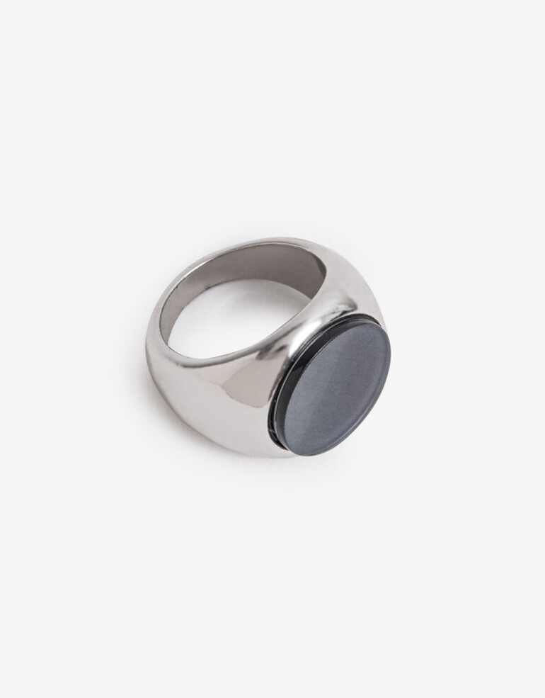 Anillos Medianos y Grandes Perlas Anillo Nácar. - Plateado Rodio