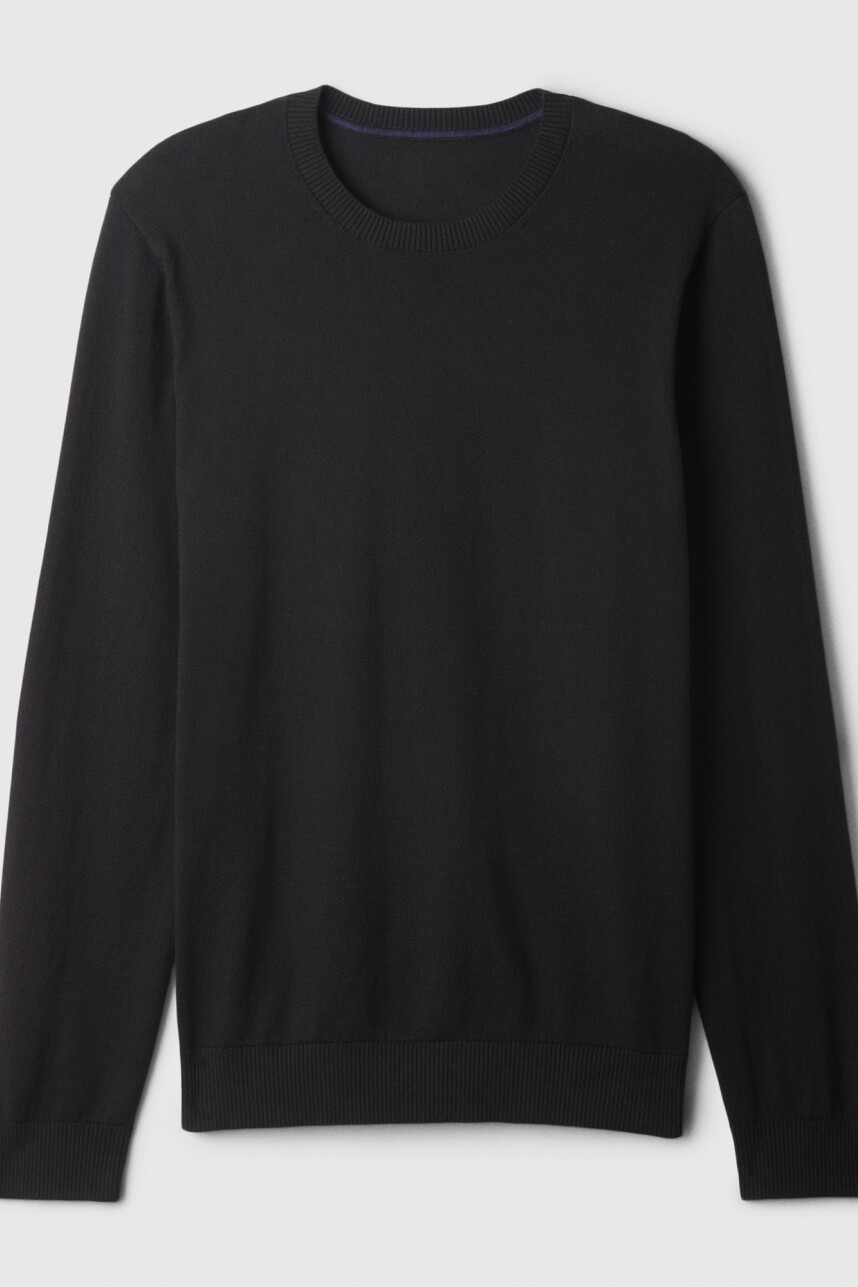 Buzo De Algodón Cuello Redondo Hombre Black 1