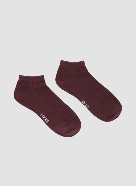 Medias cortas al tobillo en colores lisos Bordeaux oscuro