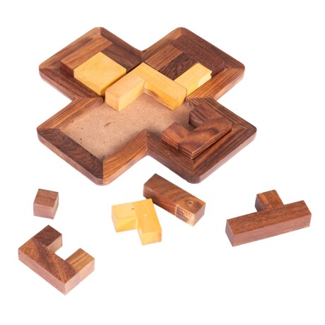 JUEGO MESA PUZZLE CRUZ MADERA MARRON 3533