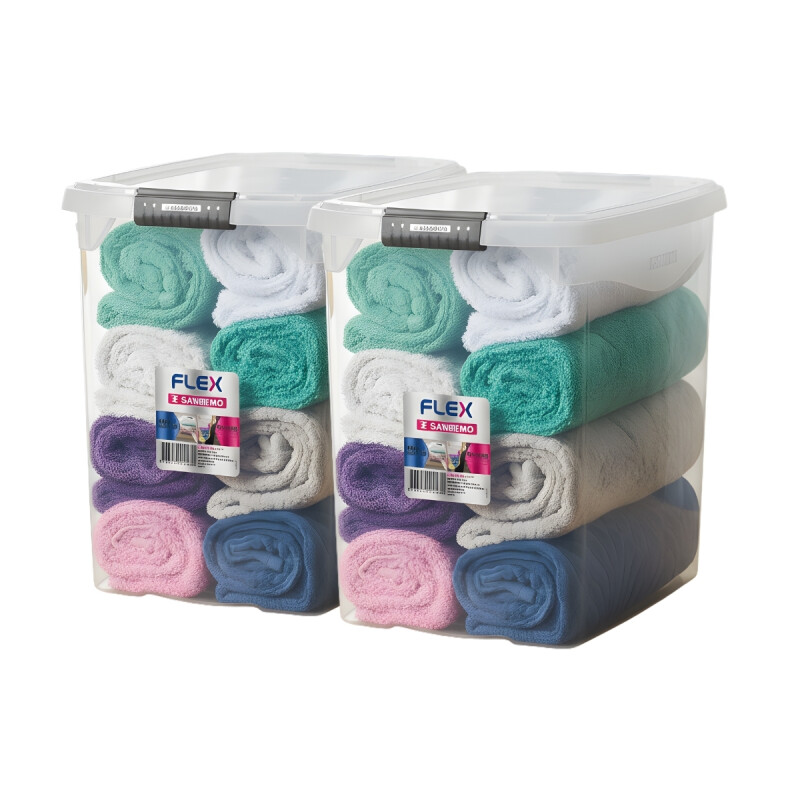 Set x2 Caja organizadora 14 lts TRANSPARENTE