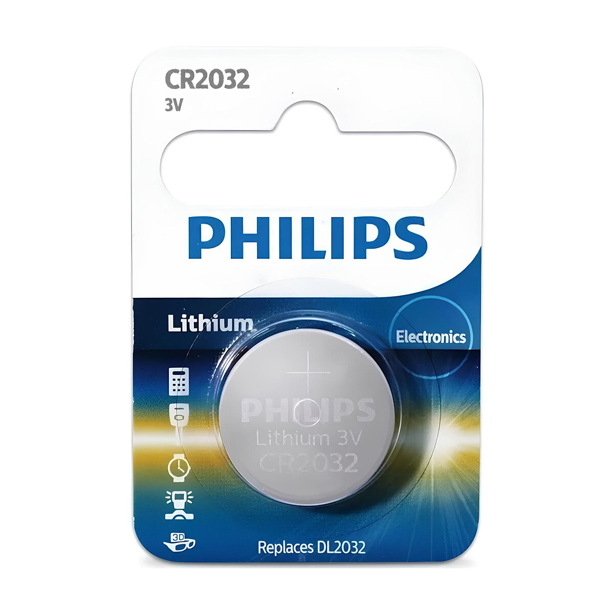 Pila litio Philips CR2032 x1 - Negro 