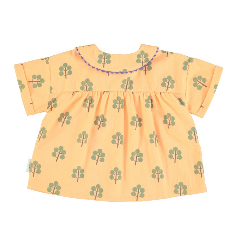 SS24.BM2402.b Camisa Cuello Peter Pan árboles Verdes 12 Meses Piupiuchick