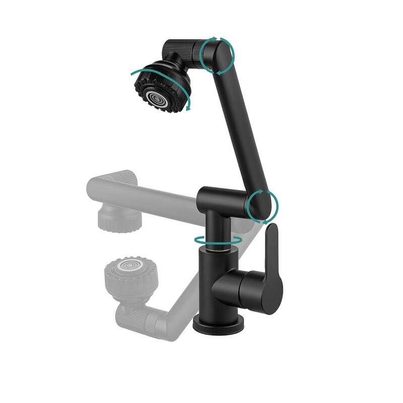 Canilla Baño Grifo Monocomando Griferia Giratorio 360 Negro Canilla Baño Grifo Monocomando Griferia Giratorio 360 Negro