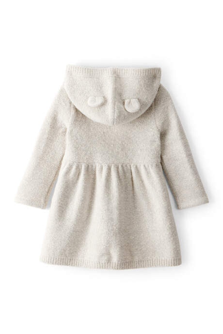 Vestido de punto con capucha y orejas de oso Sin color