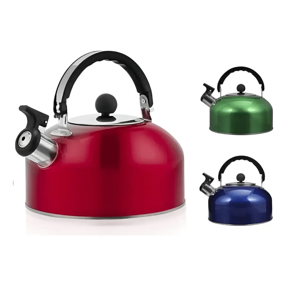 Caldera Pava de 3 Lts Acero Inoxidable De Colores ROJO