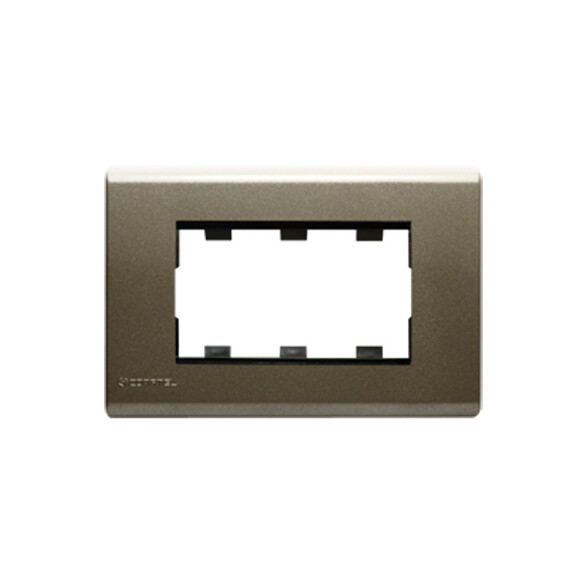 Plaqueta p/3 módulos anodizado oscuro - Duomo C56810