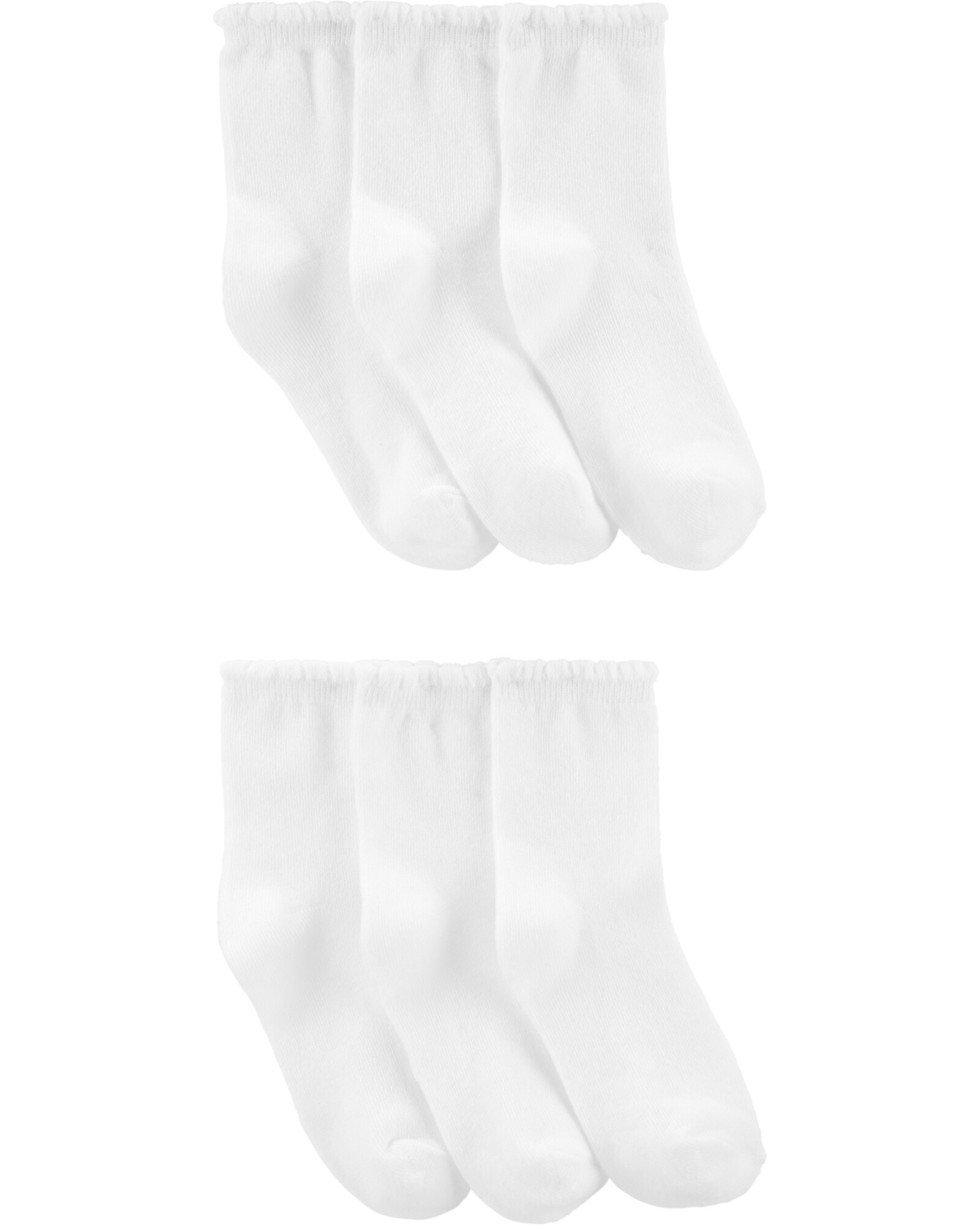 Pack seis pares de medias de algodón blancas Sin color