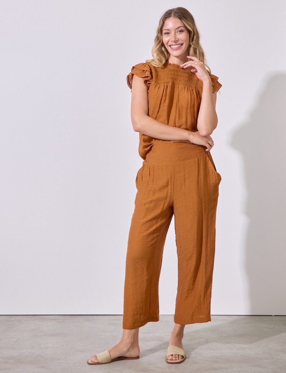 Set Blusa & Pantalón - Tostado 