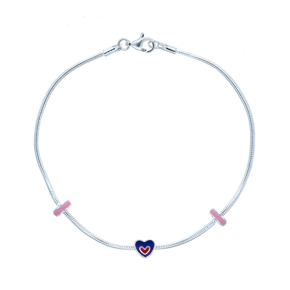 Pulsera de niña en plata 925 y esmalte, STAR. 