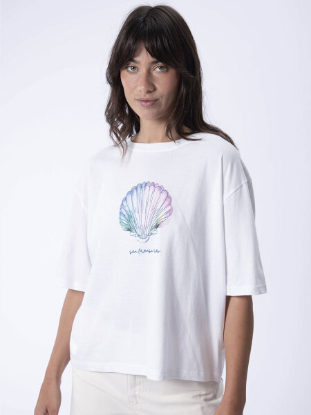 Remera Estampa Mar Blanco