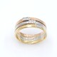 Anillo en oro 18k combinado (3 colores) con brillantes Anillo en oro 18k combinado (3 colores) con brillantes
